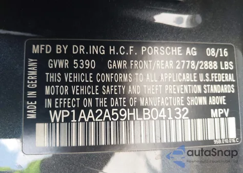 2017 Porsche Macan from USA, damaged, VIN WP1AA2A59HLB04132